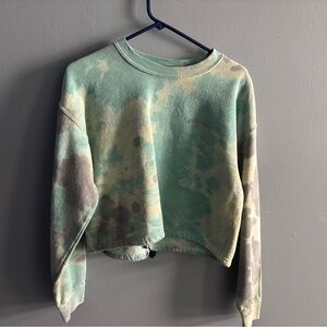 BDG Tie-Dye Long Sleeve Top - Green and Brown